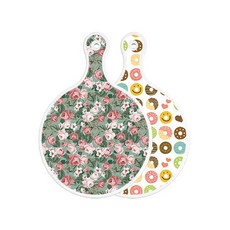 Roem Design 雙面圓形上菜砧板 綠松石花園, 甜甜圈, 1個