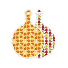 Roem Design 雙面設計圓形上菜砧板 柳橙蜜桃, 蘋果白, 1個