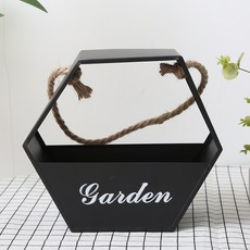 슈퍼식스 벽에걸수있는 철재사 화분, 블랙, 1개