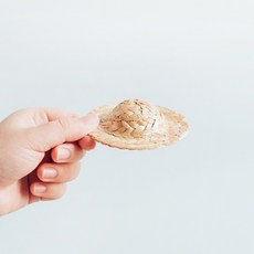 Super Six裝飾花盆的可愛小物 5入, 大草帽