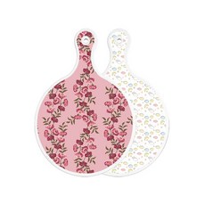 Roem Design 雙面圓形上菜砧板 櫻花, 粉彩夜空, 1個