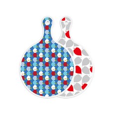 Roem Design 雙面圓形上菜板 蘋果紅磚色, 紅綠落葉, 1個