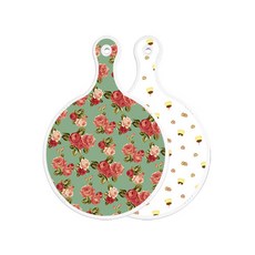 Roem Design 雙面圓形上菜砧板 醉藍玫瑰, 布丁, 1個