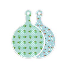 ROEM DESIGN 雙面圓形上菜板 玉色草莓, 天青色櫻桃, 1個