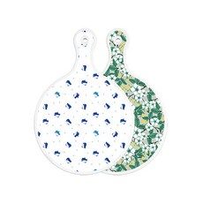 Roem Design 雙面圓形上菜砧板 企鵝, 花卉灰色, 1個