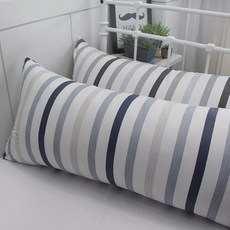 베드앤데코 쿨스킨 선염시어서커 등쿠션 솜포함, 라인네이비