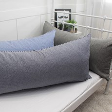 BED&DECO 涼感泡泡紗絎縫長形靠枕, 深藍色