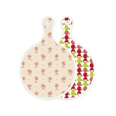 Roem Design 雙面圓形上菜砧板 淡黃色花束, 蘋果白, 1個