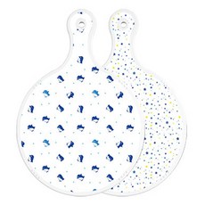 Roem Design 雙面圓形上菜砧板 企鵝, 藍色星星, 1個