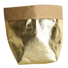 슈퍼식스 씻을수있는 크래프트 종이 봉투화분 12 x 12 x 23 cm 골드, 1개