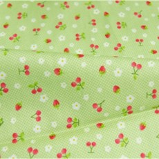 Fabric Art純棉100%迷你櫻桃布料, 綠色 B67