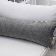 BED&DECO 涼感泡泡紗材質長抱枕套, 炭灰色