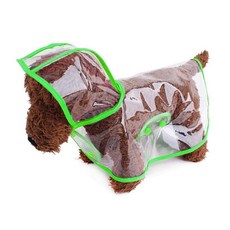 에이프릴16 반려동물 방수 투명 레인코트, 그린