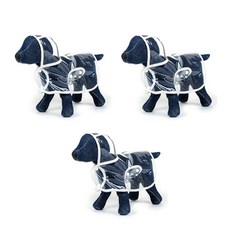 April 16 寵物防水透明雨衣 3入組, 白色