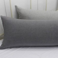 BED&DECO 自然先染長抱枕 含枕芯, 炭灰色