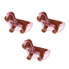 April 16 寵物防水透明雨衣 3入組, 粉紅色