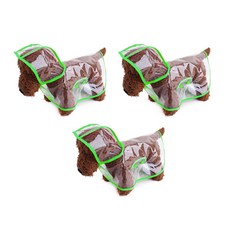 에이프릴16 반려동물 방수 투명 레인코트 3p, 그린