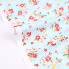 Fabric Art純棉花朵圖案布料 30支 Fiora, 藍色