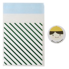 OPP自黏袋 綠色 50入+黃帽男孩貼紙 50入, 1套