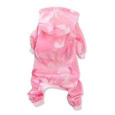 BK 寵物狗大理石圖案雨衣, 粉紅色