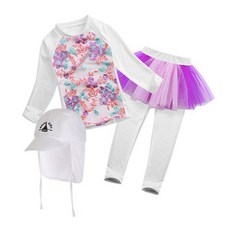 GOING KIDS 女童泳衣+泳裙+泳帽組