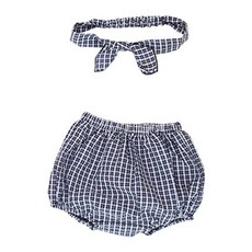 베베나인 신생아용 헤어밴드 블루머 스패츠 세트