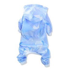 BK 寵物狗大理石圖案雨衣, 藍色