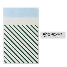 自黏條紋餅乾包裝袋 綠色 100入+ 貼紙 白色 100入, 1套