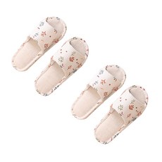 LIVING DUO 基本款亞麻室內拖鞋, 樹葉