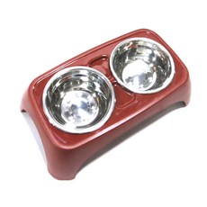 인터팝 리드컬러 반려견 식탁 2구, 브라운, 1개