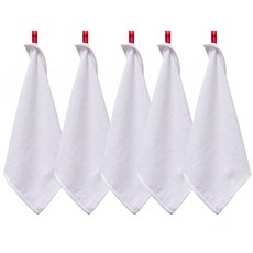 SOFT TOUCH 竹纖維擦手巾 34*34cm, 白色, 5入