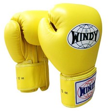 WINDY 比賽用皮手套 BGVH-YL 10oz, 黃色的