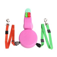 윰 반려동물 더블 자동 리드줄 3M, 핑크, 1개
