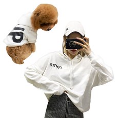 Noland SUP連帽狗狗主人情侶衣, 白色