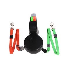 윰 반려동물 더블 자동 리드줄 3M, 블랙, 1개