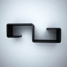 CUBICS 雙格壁掛式收納架, 黑色