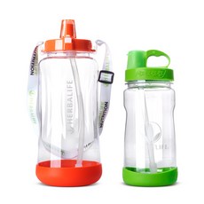 HERBALIFE 賀寶芙 稻草水壺橙2L+自然綠1L, 混色