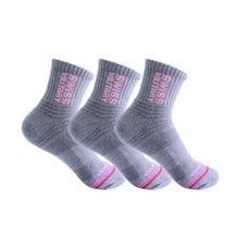스위스밀리터리 SM-R09 여성용 등산 중목 양말 3족, 그레이