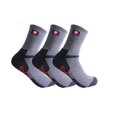 스위스밀리터리 SM-R03 남성용 등산 장목 양말 3족, 그레이
