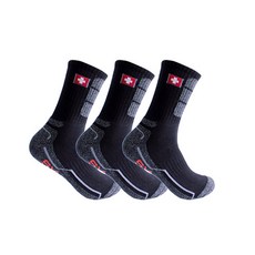 SWISS MILITARY 男款登山健行襪*3雙 SM-R04, 黑色