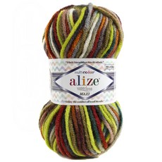 alize 마마니트 맥시 뜨개실, 52149연두혼합, 1개