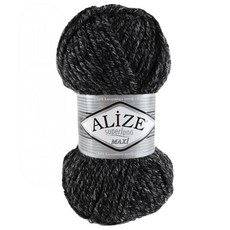 alize 마마니트 슈퍼라나 맥시 뜨개실, 800차콜혼합, 1개