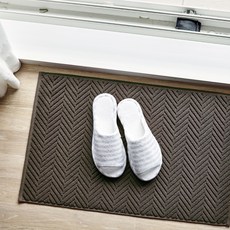 SOFT TOUCH 人字紋棉質浴室腳踏墊, 深棕色