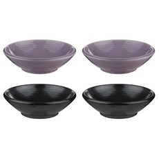 Im Isab陶藝工作室厚茶杯 中 紫丁香 2個+黑色 2個, 混色, 1套