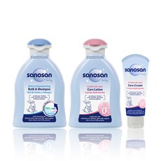 사노산 밸런스플러스 바스앤샴푸 내추럴향 200ml + 케어로션 200ml + 크림 75ml, 1세트
