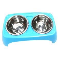 인터팝 리드컬러 반려견 식탁 2구, 블루, 1개