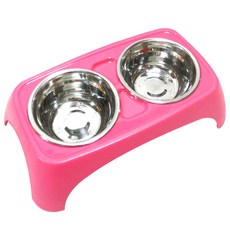 인터팝 리드컬러 반려견 식탁 2구, 핑크, 1개