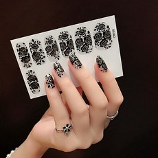 간단한 셀프 네일스티커 12p 세트, QB759, 1개