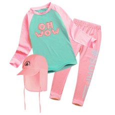 GOING KIDS 童款時尚防曬泳衣+緊身長泳褲+遮陽帽組