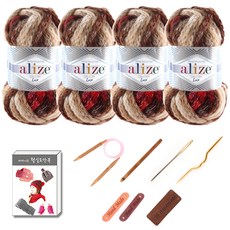 마마니트 알리제 컨트리 뜨개실 4p 목도리 diy 세트, 5470 Rose Garden, 1세트